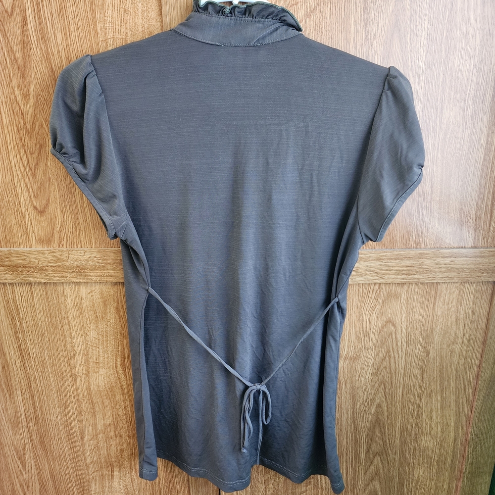 My Michelle Chocolate Ruffle Blouse - Picture 2 of 3